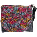 Sac bandoulière à rabat amovible motif petites fleurs multicolores
