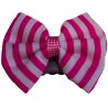 Barrette anti glisse rayée rose et blanc