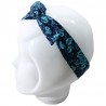 Bandeau magique bleu marine et fleurs turquoises