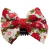 Barrette bébé anti glisse liberty rouge et blanc