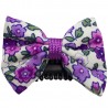 Barrette anti glisse liberty mauve et blanc