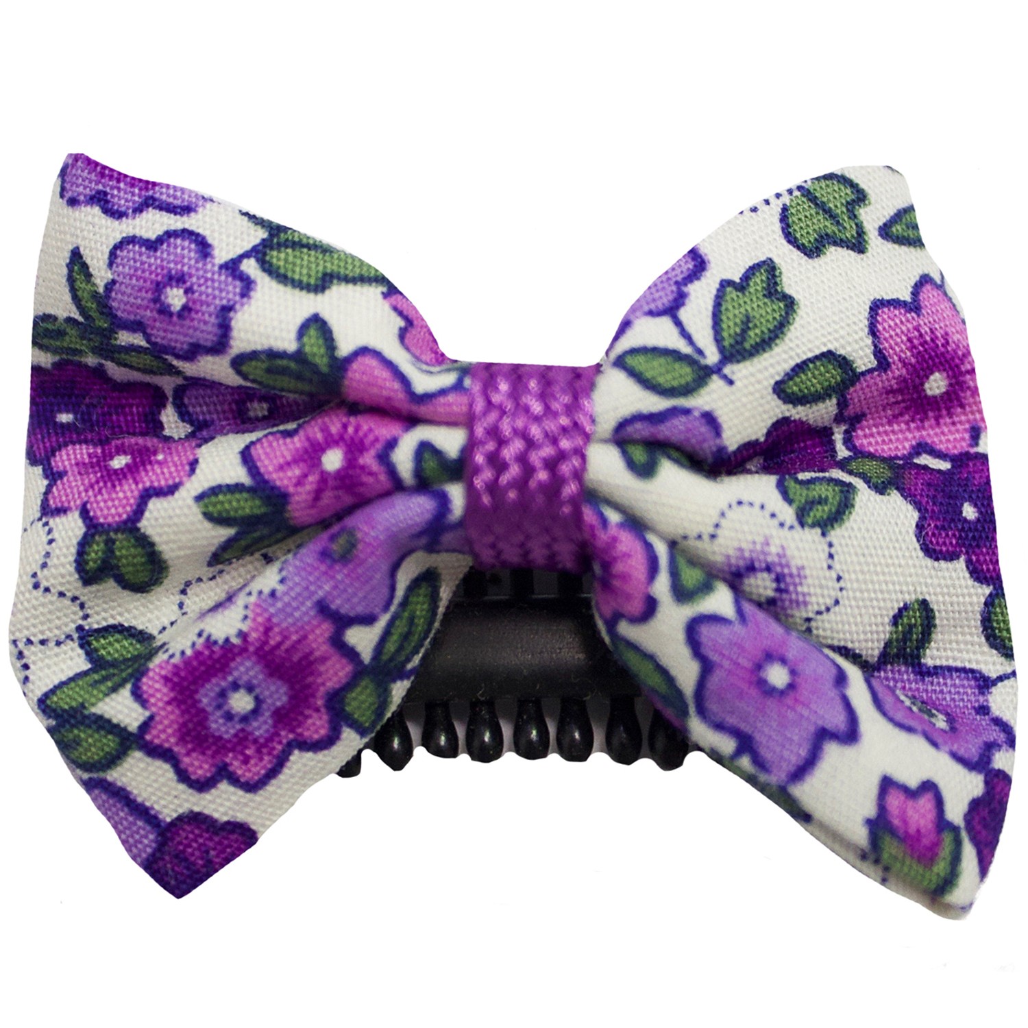 Barrette Anti Glisse Liberty Mauve Et Blanc Pour Bebe