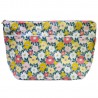 Trousse de toilette en coton enduit fleurs jaunes