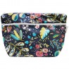 Trousse de toilette noire motifs fleurs