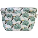 Trousse de toilette blanche motif toucan