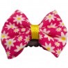 Barrette anti glisse rose fleurs banches et jaunes