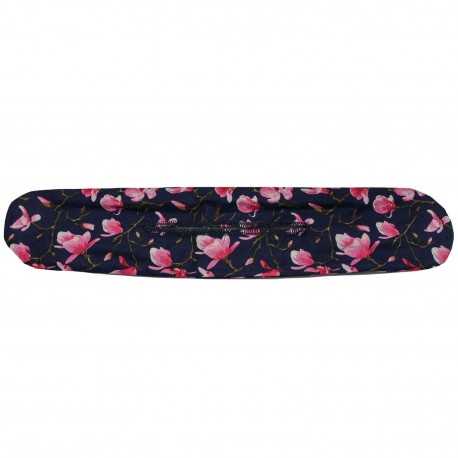 Bandeau chignon magique bleu à fleurs japonaises