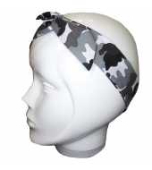 Bandeau cheveux camouflage militaire gris