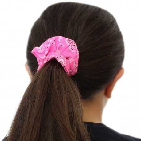 Chouchou cheveux bandana rose