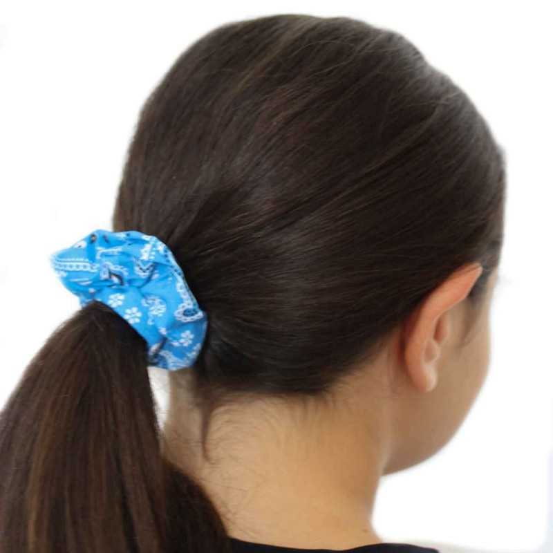 2 Élastiques à Cheveux Chouchou Bleu Foncé Avec Pompon - Imitation Fourrure Douce - Pour Queue De Cheval, Chignon - Accessoire Coiffure Femme