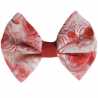 Barrette fille noeud rouge fleuri