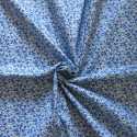 Tissu coton fleuri bleu et vert