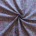 Tissu coton fleuri rose mauve et bleu