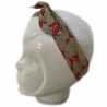 Bandeau cheveux rouge motif feuille
