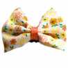 Barrette bébé fleurs jaunes et oranges