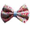 Barrette cheveux bébé anti-glisse liberty corail bleu ciel et jaune