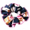 Chouchou cheveux fantaisie bleu marine et rose