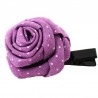 Barrette rose mauve à pois blancs