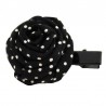 Barrette rose noire à pois blancs