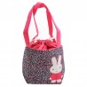 Sac liberty rose mauve bleu motif lapin