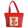 Grand sac fille patchwork rouge motif fillette