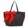 Cabas noir noeud rouge