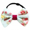 Chouchou noeud fleuri bleu et rouge