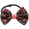 Chouchou noeud liberty noir et rose