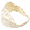 Bandeau élastique écru à pois roses