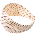 Bandeau élastique écru à pois rouges