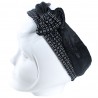 Bandeau articulé satin noir et carreaux