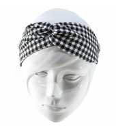 Bandeau twist carreaux noirs et blancs