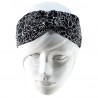 Bandeau twist noir fleuri