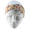 Bandeau croisé fleuri rose et jaune