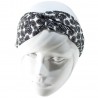 Bandeau twist noir et blanc à fleurs
