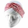 Bandeau croisé liberty rouge et blanc