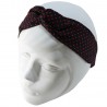 Bandeau twist noir à pois rouges