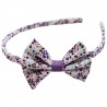 Serre-tête noeud liberty mauve et bleu