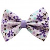 Barrette petit noeud liberty mauve et bleu