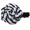 Barrette rose tissu noir et blanc