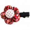 Barrette petite fleur liberty rouge
