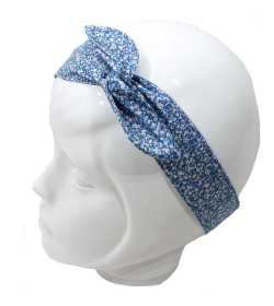 Bandeau magique liberty bleu blanc mauve