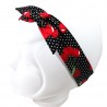 Bandeau magique noir motif cerises