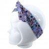 Bandeau magique fleuri bleu et mauve