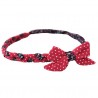 Bandeau tressé à noeud framboise à pois blancs