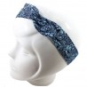 Bandeau magique motif fleuri bleu