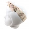 Bandeau magique pin up écru à pois rouges