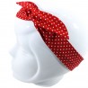 Bandeau pin up rouge à pois rblancs