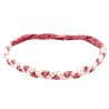 Bandeau tressé écru et rose