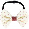Chouchou noeud écru à pois roses